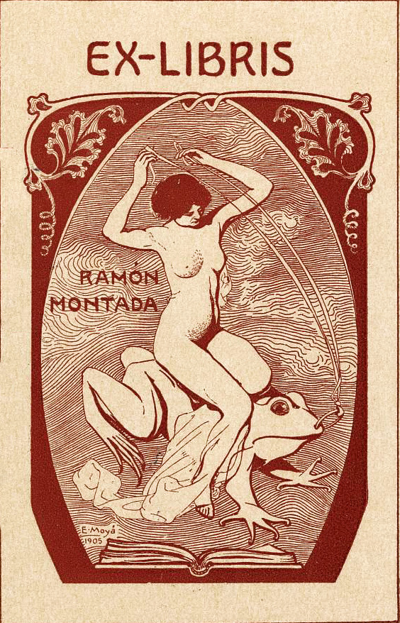 thefugitivesaint: “Enrique Moyá Martí (active 1892-1918), ‘Ex Libris - Ramon Montada’, 1905 Source ”