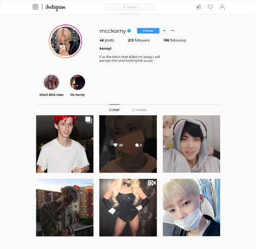 hyuckarps:↳ GFX : 001. SNS. TITLED: kenny, you bastard. kenny doesn’t post much on instagram, but sh