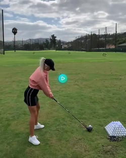 Golfer Hailey Ostrom hits the perfect drive