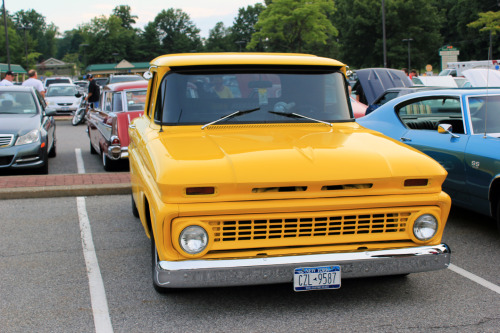 motoriginal:  Saturday Night Continued: Some great trucks at the Hawthorne Car Show, Chevies, Fords, & that sweet little green Studebaker!