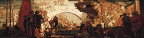 master-painters:Sir Frank William Brangwyn - Spanish galleons Sir Frank William Brangwyn -