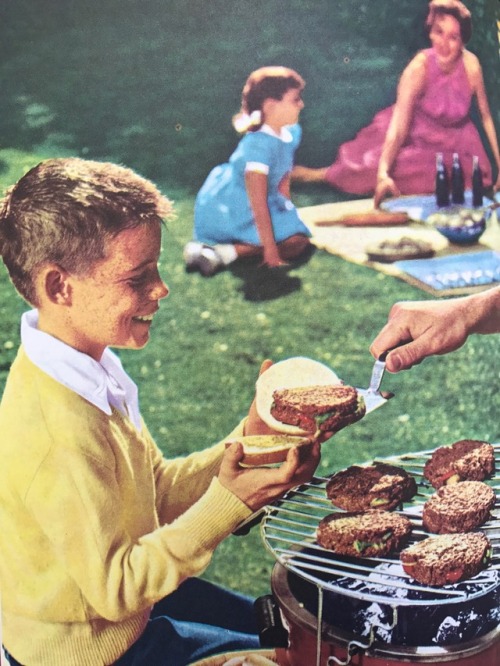 Serving up some super-duper Whopper Burgers Better Homes and Gardens Barbecues and Picnics, 1963