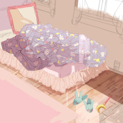 alexisparade:  (spends 3 hours drawing a fucking comforter) this is fine 