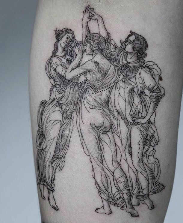 healed Three Graces from few months back for bookings email bl  or contact me over my FB pa  Neck tattoo Body art tattoos Aphrodite  tattoo