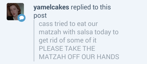 freezepeachinspector: I will do it yamelcakes! I will take the matzah to Mordor…though I do n