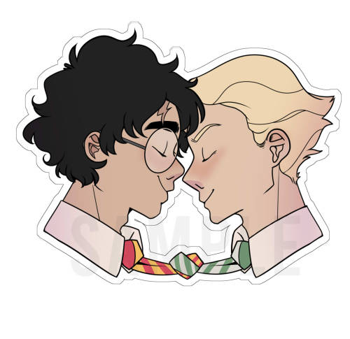 ATTENTION ATTENTION!Christmas at Hogwarts Drarry stickers now available on my etsy! :DThey come in a