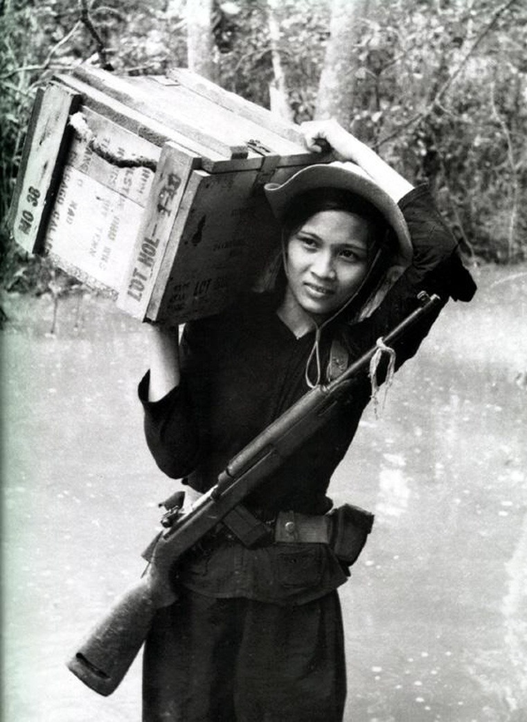 Female member of Vietnamese Popular Forces (South Vietnamese village defense) unit