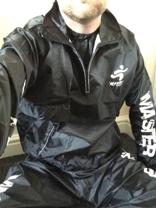 New PVC waterproof sweat suit for the weekend!