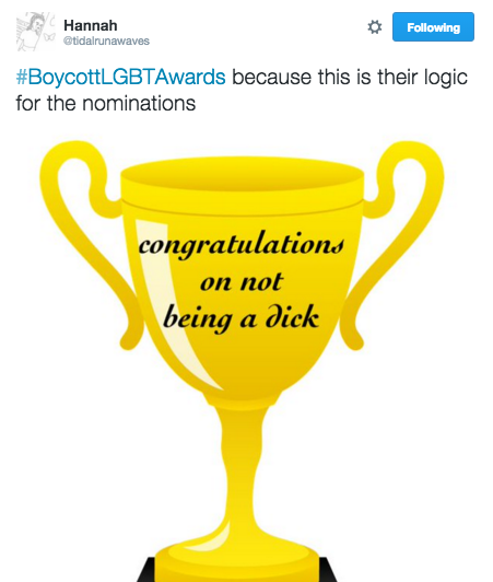 Porn Pics kingoftheducks:  #BoycottLGBTAwards 