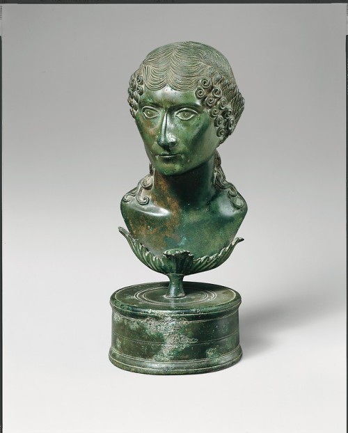 lionofchaeronea: Bronze portrait bust of a Roman matron, possibly Agrippina the Elder, wife of Germa