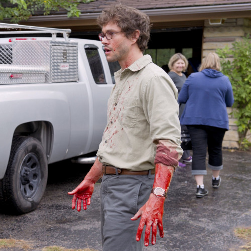 patroclusdefencesquad:blood covered hugh dancy bts of hannibal my beloved ❤️