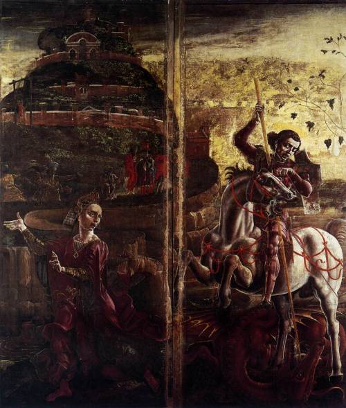 centuriespast:  TURA, Cosmè St George and the Princess 1469 Tempera on canvas, 349 x 305 cm Museo del Duomo, Ferrara 