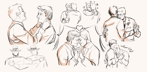 dykecas:only sketches because ive been busy but. destiel wedding … i don’t think a real wedding real