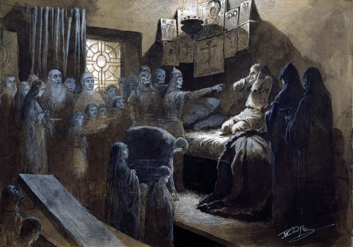 chimneyfish:Ivan the Terrible Visited By the Ghosts of Those He Murdered, 19c Mikhail Klodt 