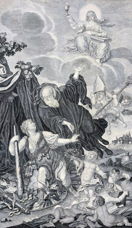 Georg Wolfgang - St. Benedict’s meeting Germany (1732).An allegory of monasticism coming to (what’s 