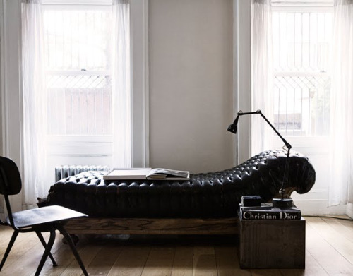 (via Fancy - Button Tufted Leather Day Bed)