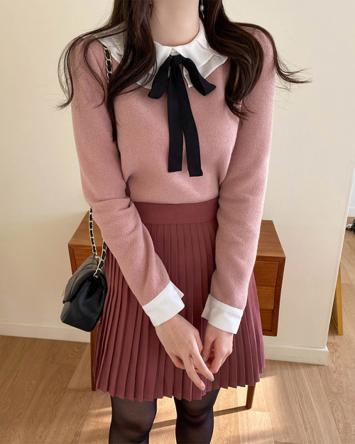 Two Stage Color Ribbon Blouse
