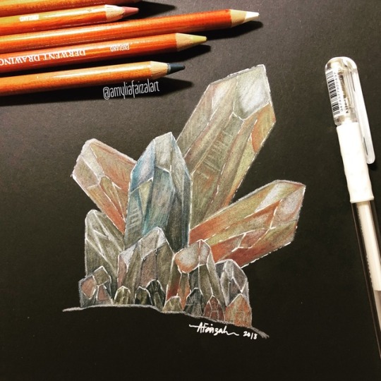 Amylia Faizal — Crystal Cluster art - Derwent Drawing pencils