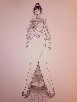 bachure:A royal tsarina gown~  Teacher said we can draw clothes on our pratice croquis, so expect more. (Hopefully a better picture later)