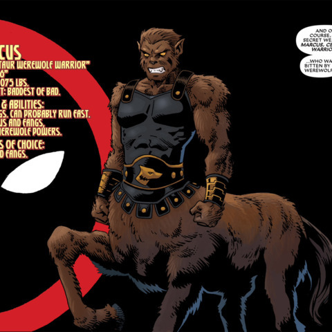 hickeybickeyboo:  That last post reminded me that Marcus the Centaur exists in Marvel continuity he is a werewolf centaurwith a symbiote