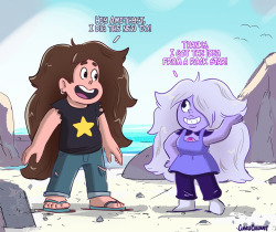 This request is so old that I forgot who made it, but someone wanted to see young Amethyst when she first changed her hair, theorizing that Greg was the inspiration. 