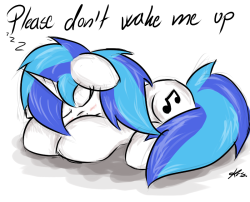 askdjponyvinyl:  me every school morning  Sleepy Scratchie~ :3