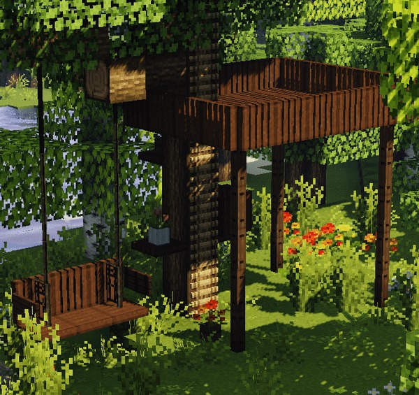 rowanisticmines:built a swinging chair and small tree fort by the lakeside in me and my friends serv