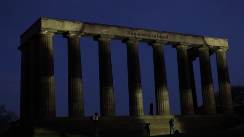 The National Monument on Calton Hill, Edinburgh. Originally intended to be a replica of the Partheno