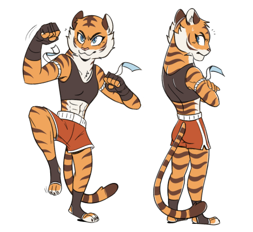 beezii:  Muay Thai Tiger Girl!  🐯👊Redesign of an old character. Gotta think of a name for her… :D