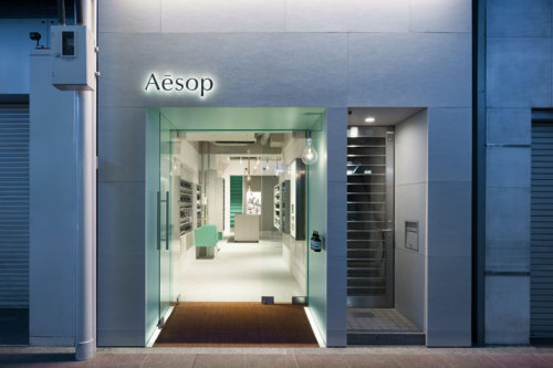 {I love me a good Aesop store. Always minimal in display, and always forward in their design. Torafu
