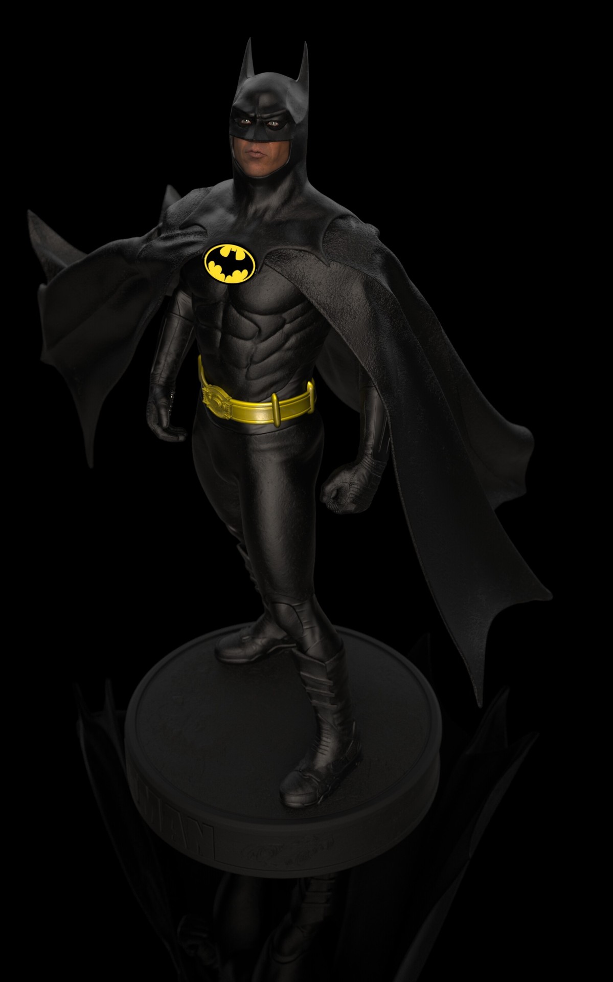 BATMAN NOTES — Batman 1989 statue w/ switched out Batman Returns...