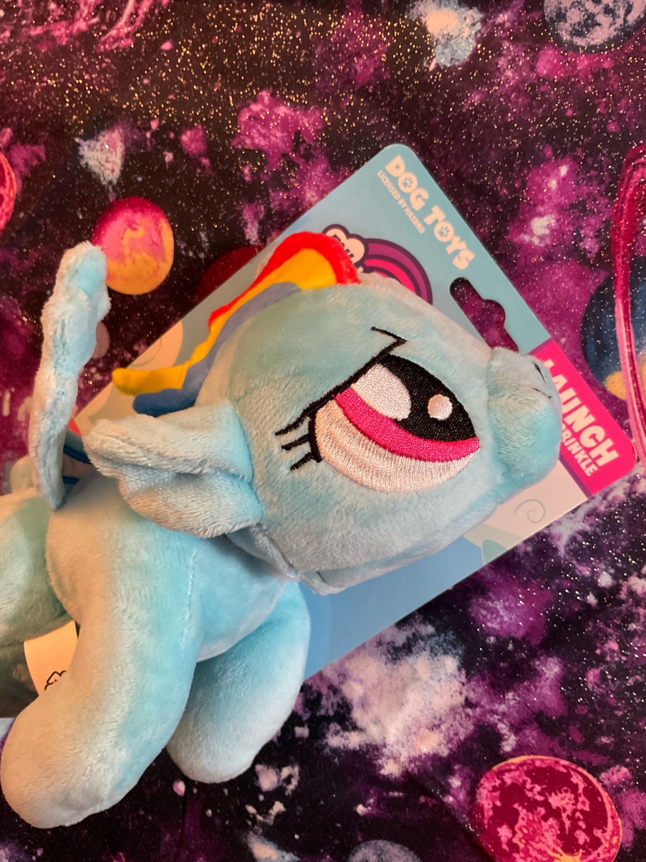 Hasbro 13 Plush Flyer Squeaker My Little Pony Rainbow Dash Dog