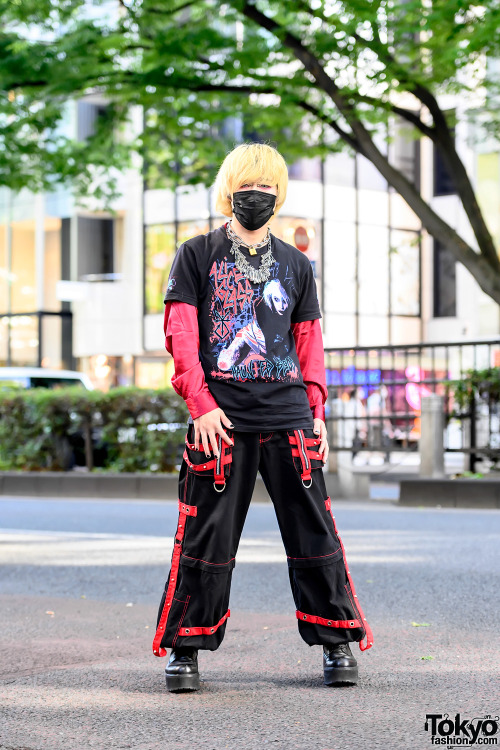 21-year-old Japanese rapper Ryo on the street in Harajuku wearing an Alice Glass (his favorite singe