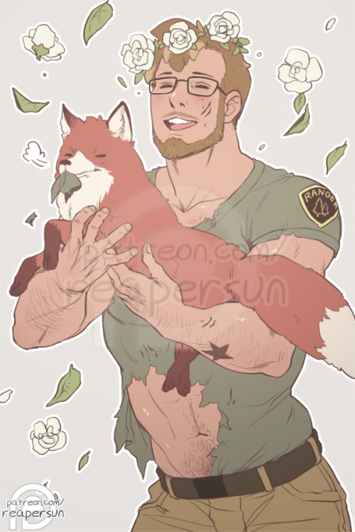 sweetbearcomic: ~Support me on Patreon~ A  full size Savory and his fursona~ Since I’m between chapters this week I’m posting one  of these each day instead of a new page; the comic will continue next  week! 