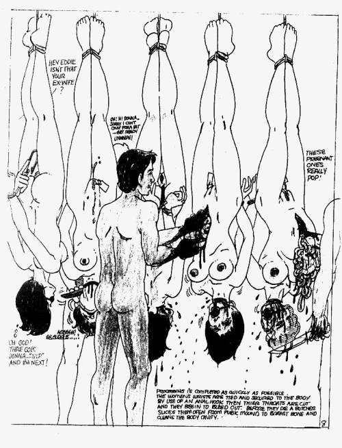 hotariel:  Dangling upside down Unable to move Slowly moving forward Watching the others go before you Your heart starts racing The Butcher does not notice your fear You are just meat 