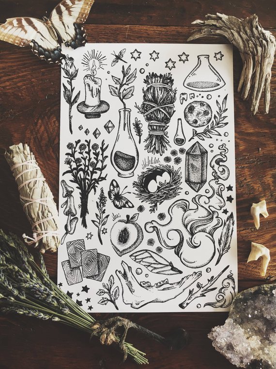 marigoldaisy:  Midwestern Witchcraft Print by AshMiyagawa on Etsy