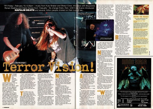  Kerrang! magazine / March 6, 1999 Napalm Death on TFI Friday