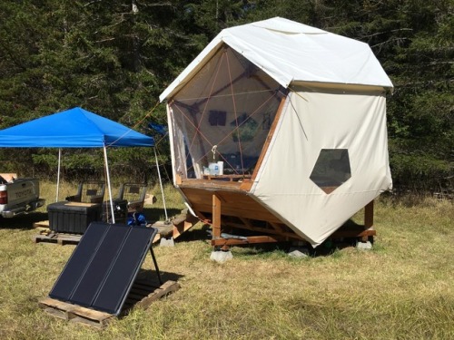 cabinporn: This is a dodecahedron-shaped shelter on San Juan Island, Cascadia.  It has served as a s