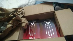 femboykitten:  sashfullbottom:  shapedlight:  Guess what arrived today! :D  omg my arts in there!!  I bought this book when he announced about it   SO THAT&rsquo;S WHO THAT WAS. I&rsquo;d send you a signed copy if I could, since you&rsquo;re the first,