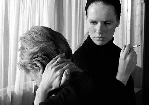 michelemorgan:  You know what I thought when I saw your film that night? When I came home I saw myself in the mirror and thought: we’re alike. Persona (1966) dir. Ingmar Bergman 