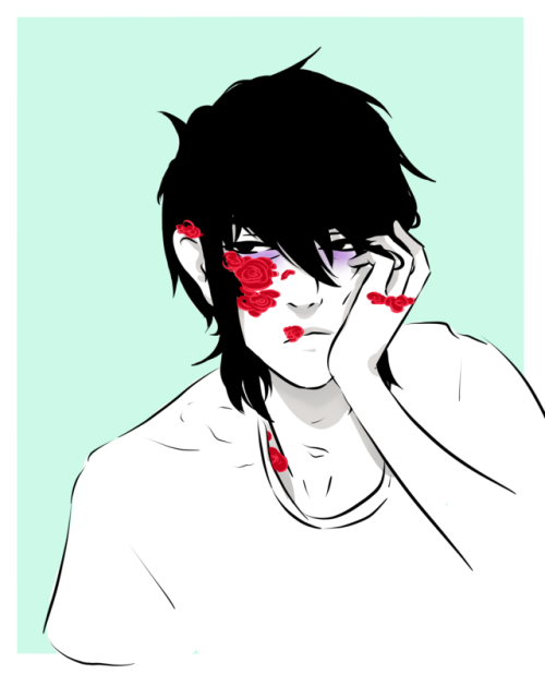 Soul mates au where when one gets hurt the other develops flowers in the same places  