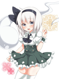 konpaku youmu and konpaku youmu (touhou)