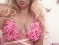 etthereal:  preciouslittlebaby:  It’s literally impossible to feel anything but ethereal in this Rosella Bra 😍🌸🎀  🎀🎀 Etsy.com/shop/AngelicFever 🎀🎀  Uh NEED