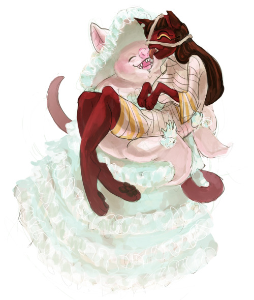 Monster Makeout: Mummy and  Southern belle albino bat girl Requested by sirbee and hermitjesty It’s 