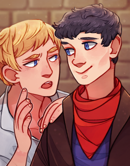 cherohero:Arthur’s probably complaining about Morgana to Merlin :’D