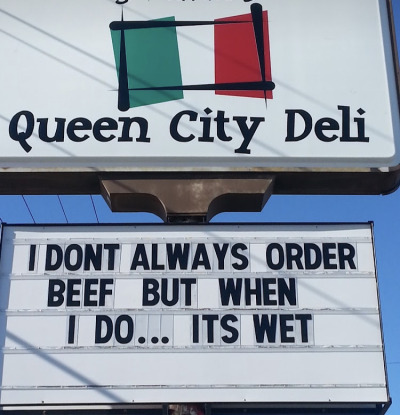 gotterhag:thepaisleyelf:thepaisleyelf:everyone having a very normal time over at Queen City DeliQueen City Deli bringing the heat into 2022 with a new sign Normal things to say 