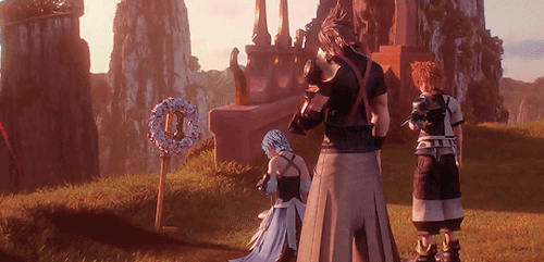 thechocobros:   Ven, i put you through such a harrowing experience. And Aqua, I left you with such a heavy burden. Terra. Look after them for me. Please. 