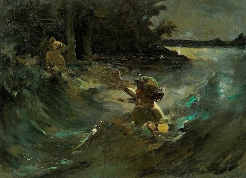hildegardavon:Kazimierz Alchimowicz, 1840-1916Nymphe des Eaux / Water Nymph, ca.1898/1900, oil, canv