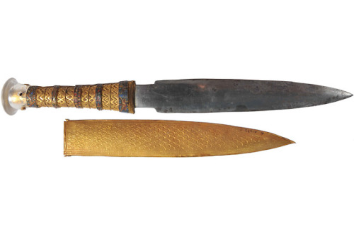 Iron dagger from King Tut’s tomb which was forged from a meteorite, 13th century BC.