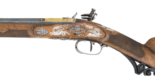 A gold and silver decorated presentation flintlock rifle by Nicolas Noel Botet of the Versailles Arm